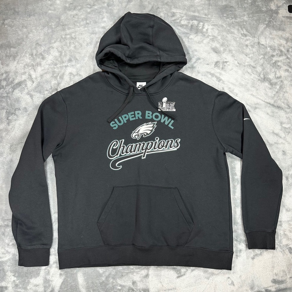 Nike Philadelphia Eagles Super Bowl Champions Hoodie Mens XL Black LII 00Z5-00A